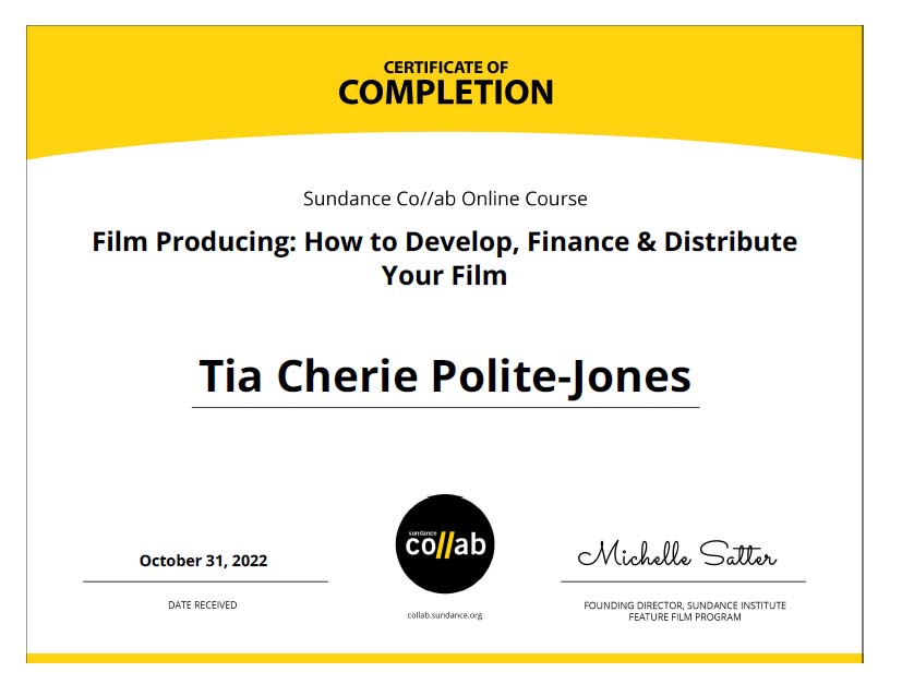 Film Producing Certificate Film Producing Certificate